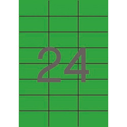 (01594) APLI ETIQUETAS ADHESIVAS 70X37MM INKJET/LÁSER C/RECTOS 24 X 20H VERDE