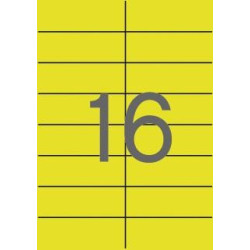 (01595) APLI ETIQUETAS ADHESIVAS 105X37MM INKJET/LÁSER C/RECTOS 16 X 20H AMARILLO FLUORESCENTE