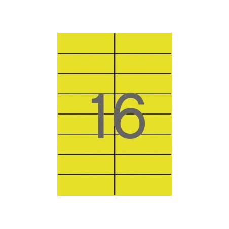 (01595) APLI ETIQUETAS ADHESIVAS 105X37MM INKJET/LÁSER C/RECTOS 16 X 20H AMARILLO FLUORESCENTE