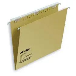 (400064816) FADE CARPETA COLGANTE VISOR SUPERIOR LARGO TIKI KRAFT CARTULINA FOLIO CON ETIQUETAS -25U-