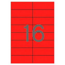 (01597) APLI ETIQUETAS ADHESIVAS 105X37MM INKJET/LÁSER C/RECTOS 16 X 20H ROJO FLUORESCENTE