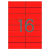 (01597) APLI ETIQUETAS ADHESIVAS 105X37MM INKJET/LÁSER C/RECTOS 16 X 20H ROJO FLUORESCENTE
