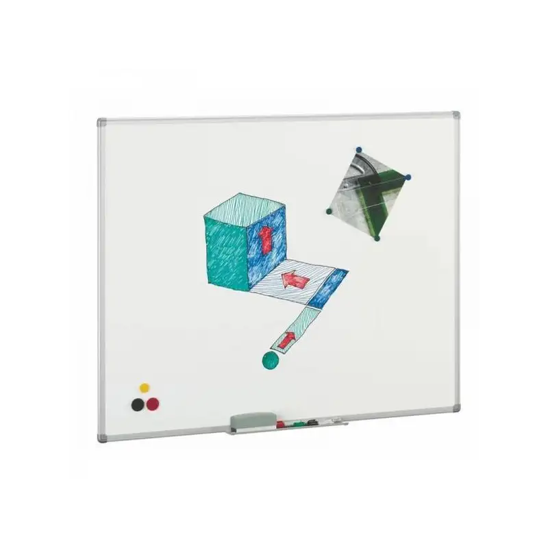 (1011-5) FAIBO PIZARRA BLANCA ACERO VITRIFICADA APTA PARA IMANES MARCO DE ALUMINIO 122X200CM