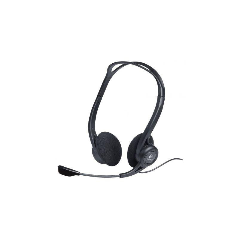 (981-000100) LOGITECH AURICULARES DIADEMA 960 BIAURAL ESTEREO  C/ MICRÓFONO CONTROL DE VOLUMEN CABLE USB NEGRO