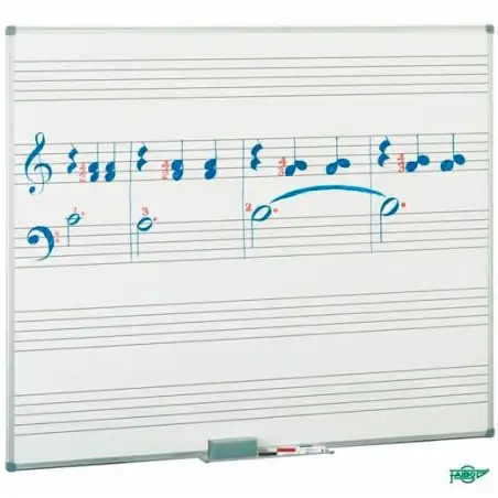 (11P-5) FAIBO PIZARRA BLANCA CON PENTAGRAMAS 122X200CM MARCO DE ALUMINIO