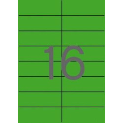 (01598) APLI ETIQUETAS ADHESIVAS 105X37MM INKJET/LÁSER C/RECTOS 16 X 20H VERDE FLUORESCENTE