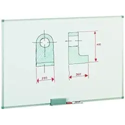 (840-10) FAIBO PIZARRA BLANCA ACERO LACADO BLANCO MARCO DE ALUMINIO 60X90 CM