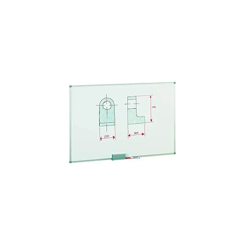 (840-5) FAIBO PIZARRA BLANCA ACERO LACADO BLANCO MARCO DE ALUMINIO 120X200 CM