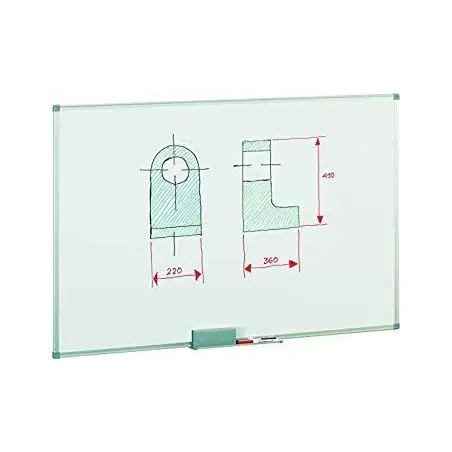 (840-5) FAIBO PIZARRA BLANCA ACERO LACADO BLANCO MARCO DE ALUMINIO 120X200 CM