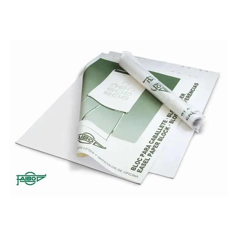 (BLC-50B) FAIBO BLOC DE 50 HOJAS PAPEL LISO PARA PIZARRAS CABALLETE 65X90 CM EN BOLSA INDIVIDUAL
