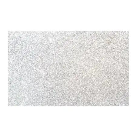 (572ZG40) FAMA GOMA EVA 50X70CM GROSOR 2MM GLITTER BLANCO PACK 10 UD
