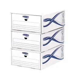 (4461104) FELLOWES CAJÓN ARCHIVADOR BASIC 279X135X362MM CARTÓN RECICLADO BLANCO -PACK 5-