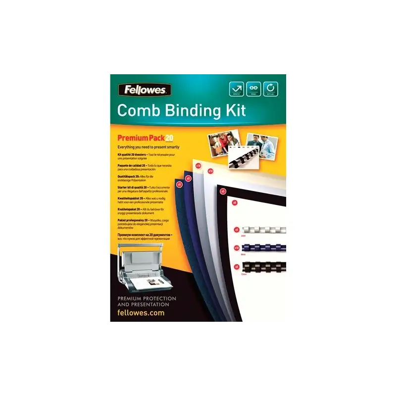 (5371801) FELLOWES KIT DE ENCUADERNACIÓN PREMIUM 20 DOCUMENTOS
