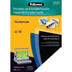 (5476603) FELLOWES TAPAS ENCUADERNACIÓN A4 PP 280 MICRAS NEGRO PACK 100 UD