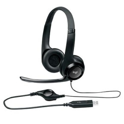 (981-000406) LOGITECH AURICULARES H390 DIADEMA ACOLCHADA BIAURAL ESTEREO MICRÓFONO AJUSTABLE CONTROL VOLUMEN CABLE USB NEGRO