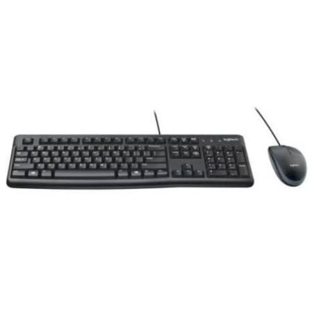 (920-002550) LOGITECH COMBO TECLADO ESTÁNDAR + RATÓN DESKTOP MK120 CABLE USB ANTISALPICADURAS QWERTY ESPAÑOL NEGRO