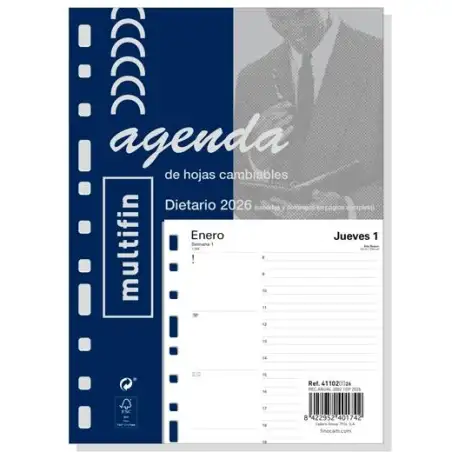 (411020026) FINOCAM RECAMBIO ANUAL AGENDA 11 ANILLAS MULTIFIN 3002-155X215MM 1DP 2026