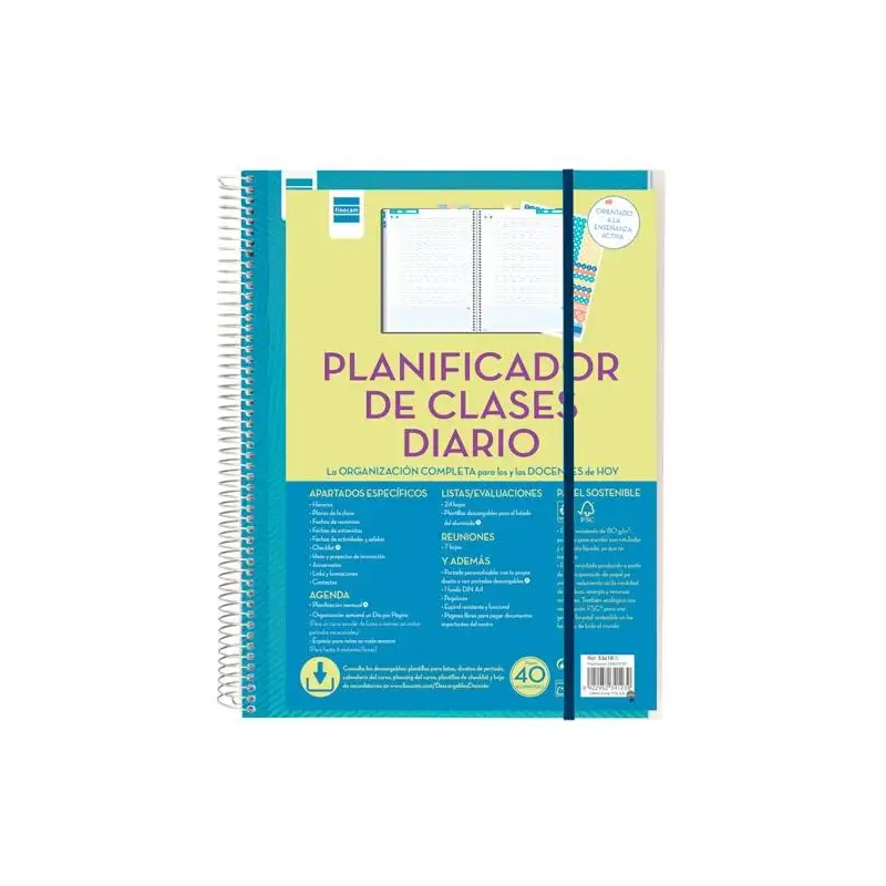 (5341000) FINOCAM PLANIFICADOR DE CLASES DIARIO DOCENTE ESPIRAL 230X310MM 1DP 199 JORNADAS LECTIVAS