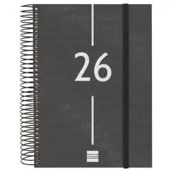 (741106026) FINOCAM AGENDA ESPIRAL YEAR E10-155X212MM 1DP TAPA PP NEGRO 2026