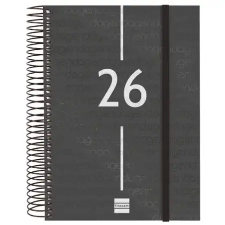 (741106026) FINOCAM AGENDA ESPIRAL YEAR E10-155X212MM 1DP TAPA PP NEGRO 2026
