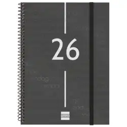 (741456026) FINOCAM AGENDA ESPIRAL YEAR E10-155X212MM SVH TAPA PP NEGRO 2026