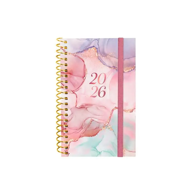 (742202626) FINOCAM AGENDA ESPIRAL DESIGN COLLECTION E3-79X127MM SVH TAPA PP GOLDY 2026