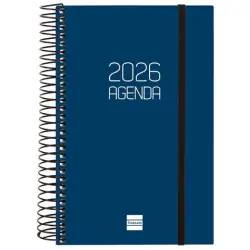 (742901026) FINOCAM AGENDA ESPIRAL OPAQUE E5-117X181MM 1DP TAPA PP AZUL 2026