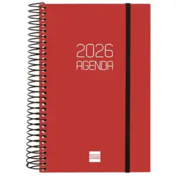 (742907426) FINOCAM AGENDA ESPIRAL OPAQUE E5-117X181MM 1DP TAPA PP BURDEOS 2026