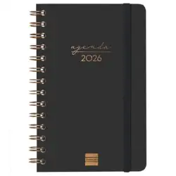 (762000126) FINOCAM AGENDA ESPIRAL ALMA E5-117X181MM SVH TAPA DURA NEGRO 2026