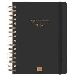 (762040126) FINOCAM AGENDA ESPIRAL ALMA E10-155X212MM 1DP TAPA DURA NEGRO 2026