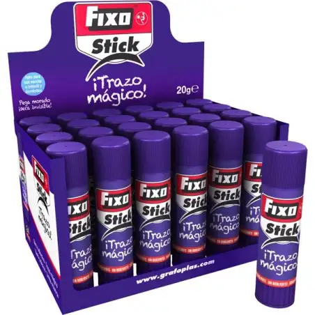 (00020535) FIXO PEGAMENTO EN BARRA 20GR "TRAZO MÁGICO" MORADO CAJA EXPOSITORA -24UD-
