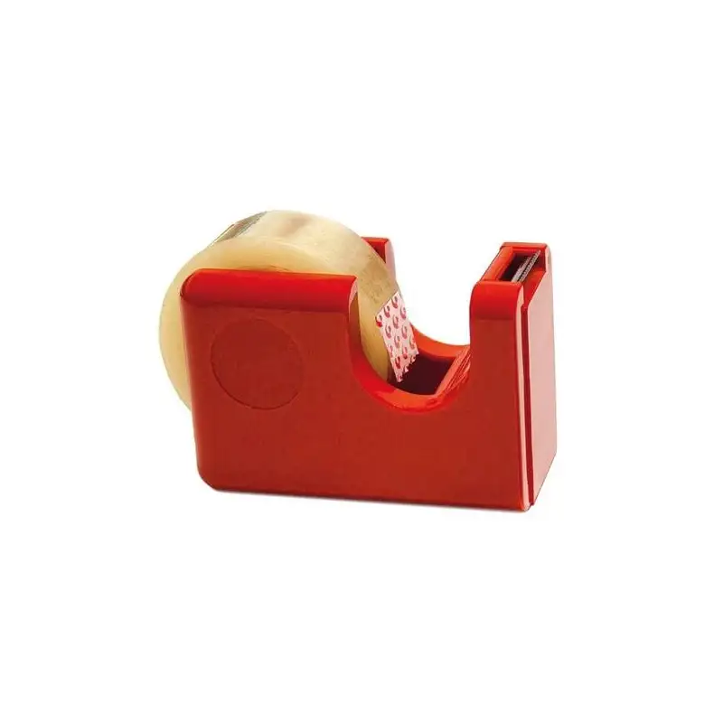 (87700200) FIXO CINTA ADHESIVA JUNIOR ROLLO 19MM X 33M + PORTARROLLOS DISPENSADOR CARAMELO