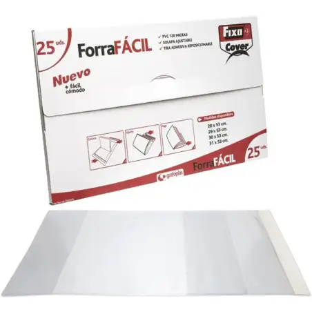 (01009300) FIXO FORRO LIBROS SIN ADHESIVO SOLAPA AJUSTABLE 120 MICRAS PVC 0