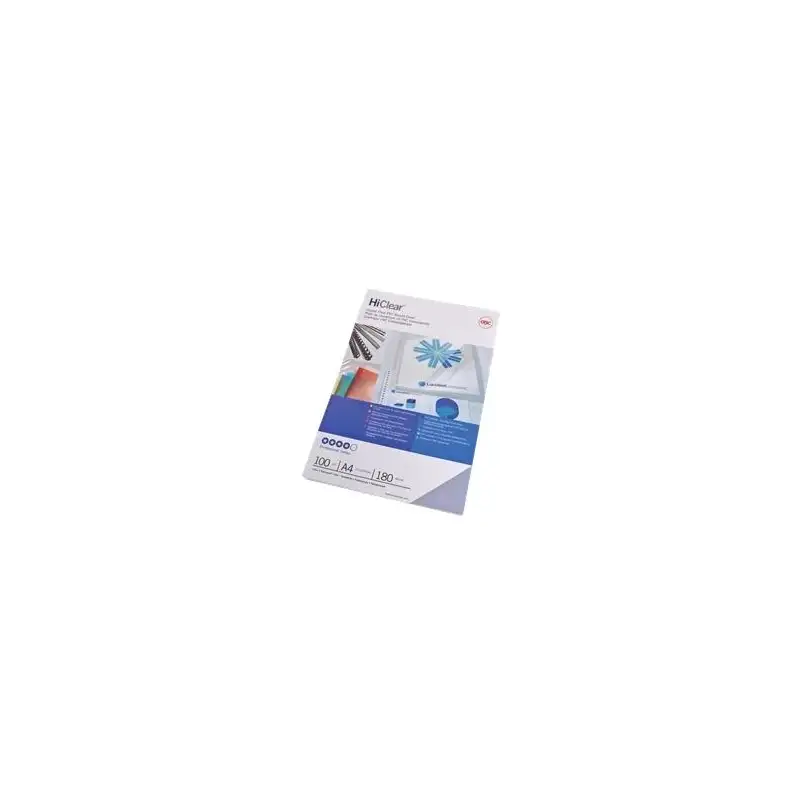 (CE011880E) GBC TAPAS ENCUADERNACIÓN HICLEAR A4 PVC 180 MICRAS CRISTAL TRANSPARENTE PACK 100 UD