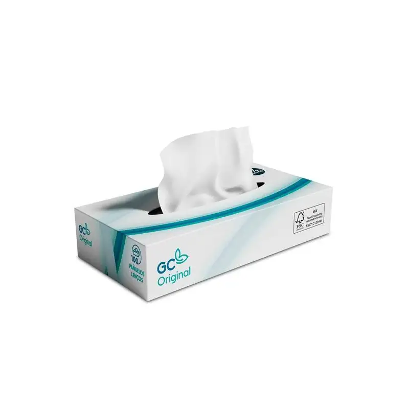 (F283101) GC PAÑUELOS FACIALES  2 CAPAS CAJA 100U BLANCO