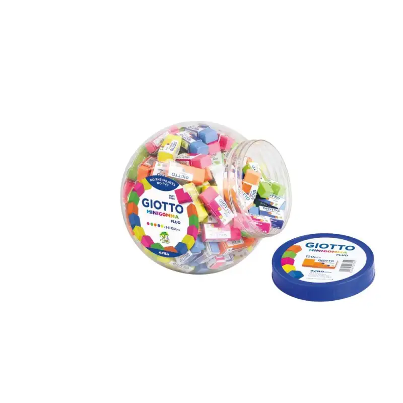 (F232700) GIOTTO GOMMA FLUO GOMA DE BORRAR LAPIZ  TARRO  -120U-