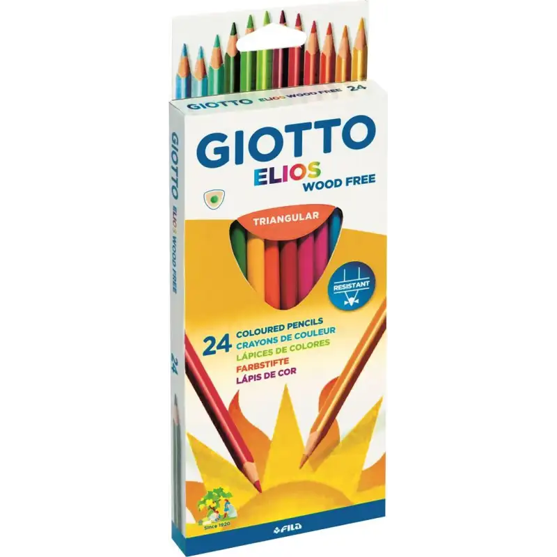 (F275900) GIOTTO LÁPICES DE COLORES ELIOS LIBRE DE MADERA C/SURTIDOS ESTUCHE 24 UD