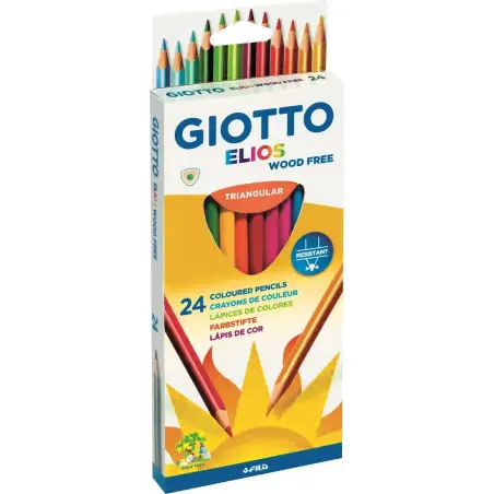 (F275900) GIOTTO LÁPICES DE COLORES ELIOS LIBRE DE MADERA C/SURTIDOS ESTUCHE 24 UD
