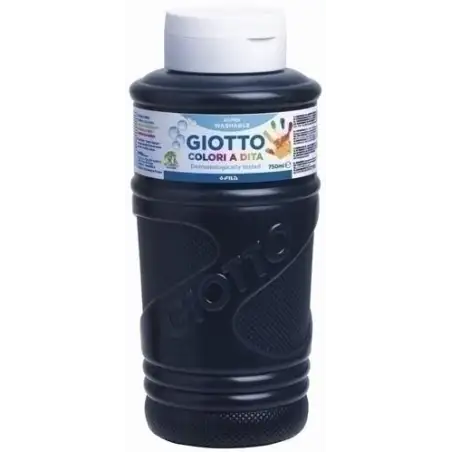 (F472924) GIOTTO PINTURA DE DEDOS DE 750 ML COLOR NEGRO