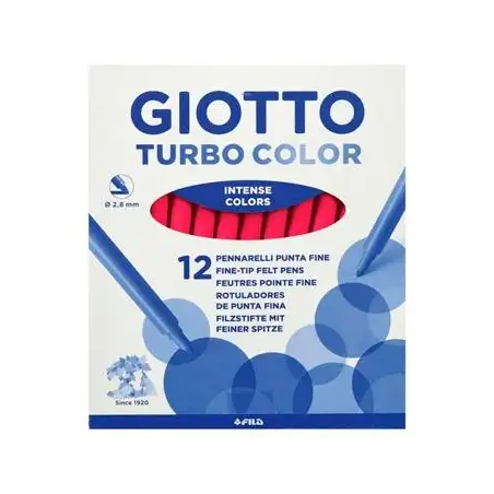 (F485011) GIOTTO ROTULADORES TURBO COLOR ROJO ESTUCHE 12 UD
