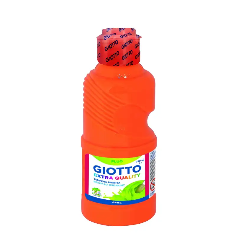 (F53110300) GIOTTO TÉMPERA FLUO NARANJA BOTELLA 250 ML