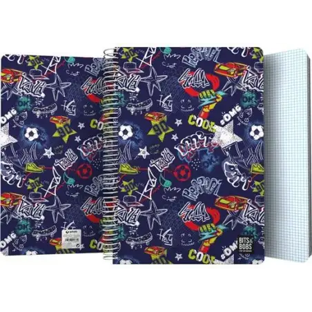 (16502475) GRAFOPLÁS CUADERNO SR3 80H FOLIO 90GR 4X4MM 5 BANDAS COLOR TAPA PP BITS&BOBS STAR