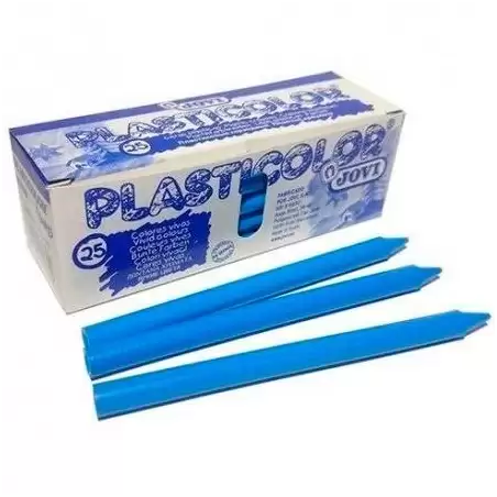 (92505) JOVI CERAS PLÁSTICAS CRAYONS STUDENT UNICOLOR AZUL CLARO CAJA 25 UD
