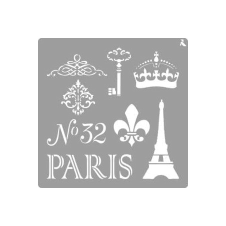 (090006) LA PAJARITA STENCIL ST-06 PLANTILLA DECORATIVA MODELO PARIS