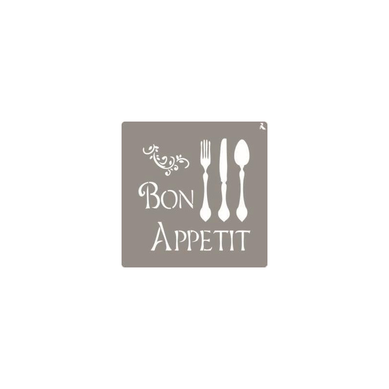 (090007) LA PAJARITA STENCIL ST-07 PLANTILLA DECORATIVA MODELO BON APPETIT