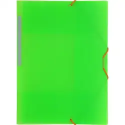 (04801221) GRAFOPLÁS CARPETA CON GOMAS COLORGRAF FOLIO 3 SOLAPAS PP VERDE TRANSLÚCIDO