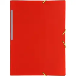 (04801251) GRAFOPLÁS CARPETA CON GOMAS COLORGRAF FOLIO 3 SOLAPAS PP ROJO TRANSLÚCIDO