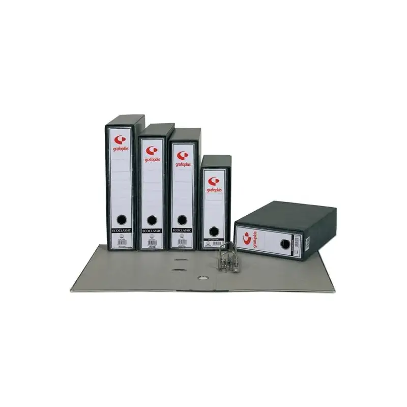 (07160000) GRAFOPLÁS ESTUCHE ARCHIVADOR ECOCLASSIC A4 CARTÓN FORRADO PAPEL 2MM GRIS PLOMO