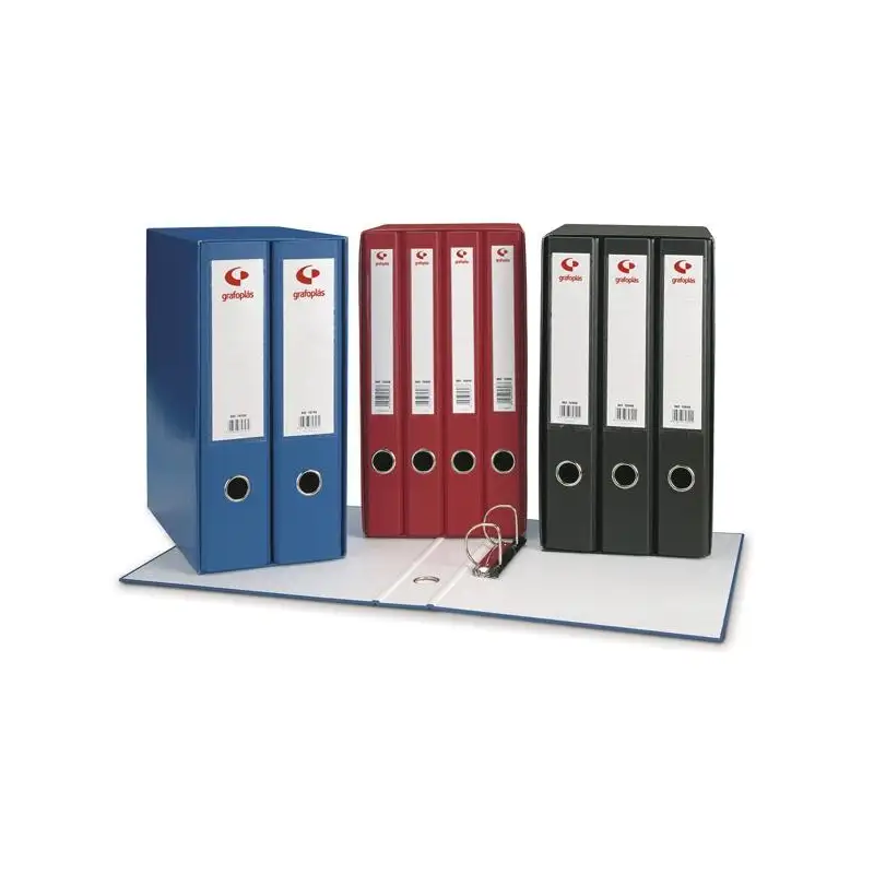 (07279251) GRAFOPLAS MÓDULO GRAFCOLOR 2 ARCHIVADORES PALANCA 2 ANILLAS MIXTAS 65MM FOLIO CUBIERTA FORRADA PP ROJO