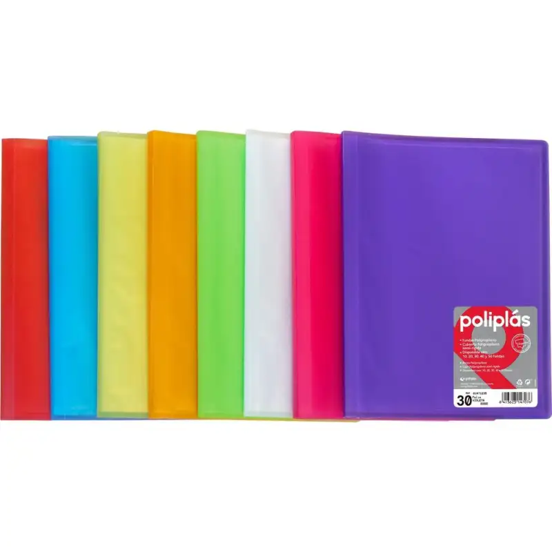(1471254) GRAFOPLÁS CARPETA POLIPLÁS DE POLIPROPILENO TRANSLÚCIDO CON 30 FUNDAS SOLDADAS FOLIO FUCSIA